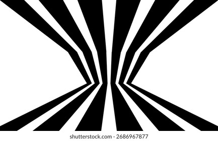 Abstractas rayas de onda de línea de perspectiva con efecto dimensional 3D. ilusión de arte óptico, diseño moderno
