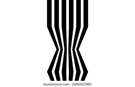 Abstractas rayas de onda de línea de perspectiva con efecto dimensional 3D. Ilusión de arte óptico, Vector EPS10