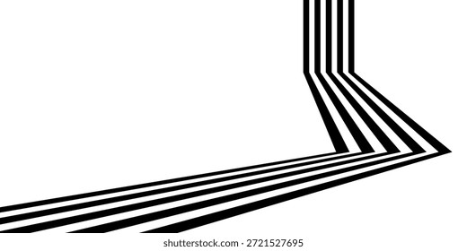Abstrakte perspektivische Wellenlinien mit 3D-Effekt. EPS10