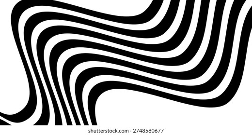 Abstract perspective line wave stripes with 3d dimensional effect.	

