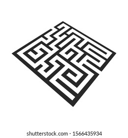 Abstract perspective maze logo print.
