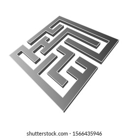 Abstract perspective maze logo print.