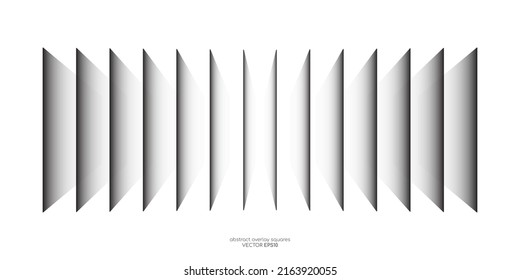 Abstract perspective rectangles overlay light shadow pattern isolated on white background. Vector illustration in concept technology, modern, music.