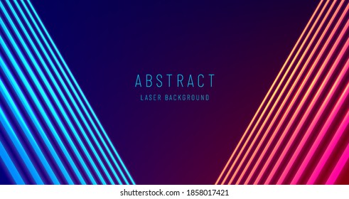 Abstract perspective soft blue and red light triangle direction on dark design modern futuristic background. Glowing lines, neon lights, ultraviolet, Cyan and pink vibrant colors. Vector illustration