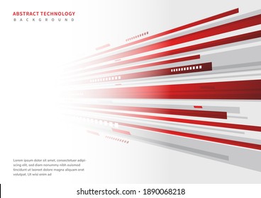 Abstract perspective technology geometric red   gray white background  You can use for ad  poster  template  business presentation  Vector illustration