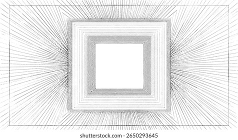 Túnel de Perspectiva Abstractas de cuadrados concéntricos Ilusión óptica que revela Perspectiva y profundidad