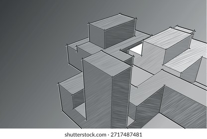 Vista de perspectiva Abstractas del diseño de edificios contemporáneos