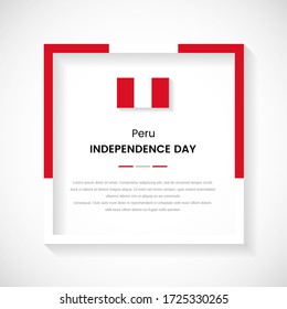 Abstract Peru flag square frame stock illustration. Elegant country frame with text for Independence day of Peru