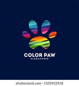 Abstract Pet Paw logo designs concept vector, Colorful Paw logo icon