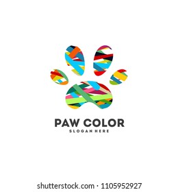 Abstract Pet Paw logo designs concept vector, Colorful Paw logo icon