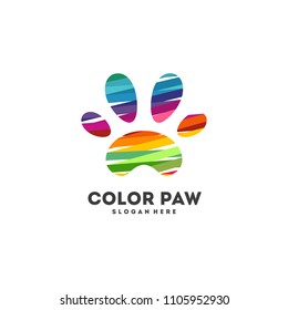 Abstract Pet Paw logo designs concept vector, Colorful Paw logo icon