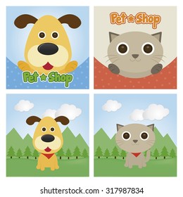 Abstract pet shop background with some special objects