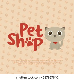 Abstract pet shop background with some special objects