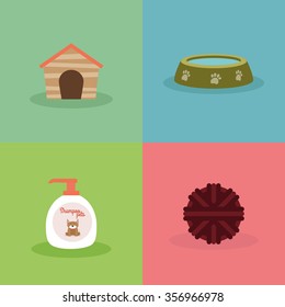 abstract pet shop objects on a special background