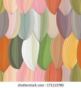 abstract petals with contour pattern. a seamless pattern.