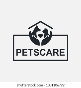 Abstract pets care logo. Trendy, modern and minimal pet logo icon.