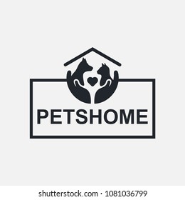 Abstract pets home logo. Trendy, modern and minimal pet logo icon.