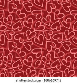 
abstract pettern hearts, romantic background, vector seamless pattern for printing