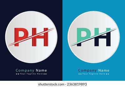 Abstract PH letter logo design template. Vector Logo Illustration.