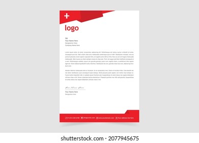 Resumen de la plantilla de membrete de la farmacia. Diseño de membrete de oficina de clínica editable. Diseño de almohadillas de prescripción médica. Ilustración vectorial