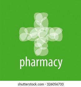 Abstract Pharmacy vector logo cross from petals
