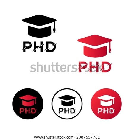 Abstract PHD Icon Illustration Flat Design