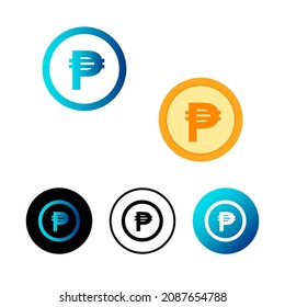 Abstract Philippine Peso Currency Icon Illustration