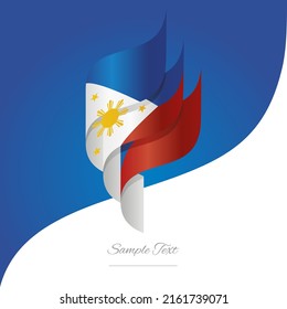 Resumen Filipinas bandera ondulada 3D bandera ondulada azul blanco rojo banda de cinta moderna icono de fondo abstracto vector