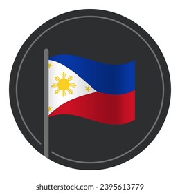 Abstraktes philippinisches Flaggensymbol im Kreis einzeln auf weißem Hintergrund
