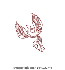 Abstract Phoenix bird Ancient Symbol ethnic animal myth logo design vector