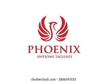 diseño del logotipo de ave fénix abstracta