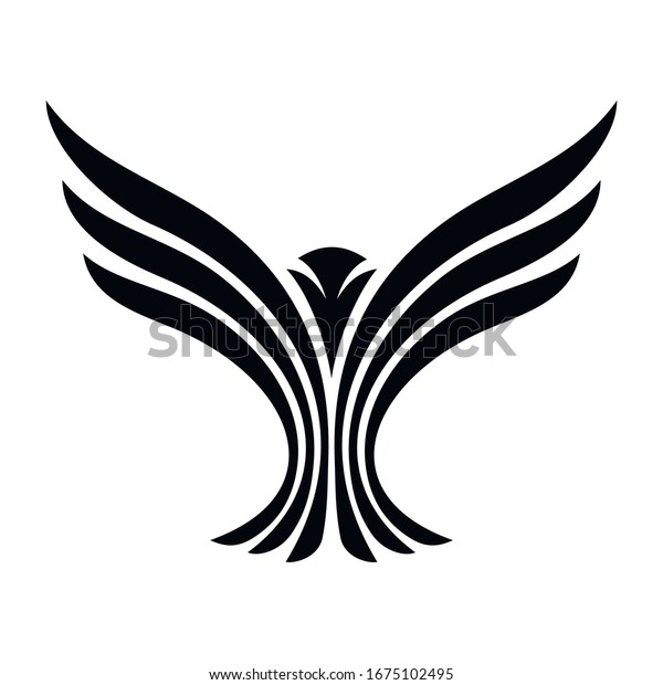 Abstract Phoenix Bird Silhouette Spread Wings Stock Vector (Royalty ...