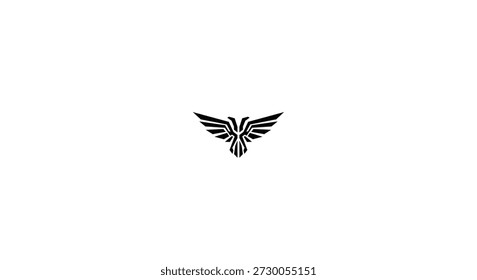 Diseño Phoenix abstracto con alas estilizadas y una silueta de cuerpo central