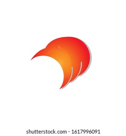 abstract phoenix or eagle logo. modern template. orange gradation. white background. for company brand and graphic design


