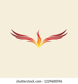 Abstract phoenix flame bird design logo symbol graphic designer vector illustration custom logo design
