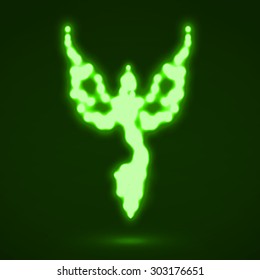 Abstract phoenix. Glowing fire bird. Vector illustration. Eps 10
