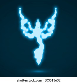 Abstract phoenix. Glowing fire bird. Vector illustration. Eps 10
