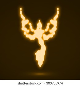 Abstract phoenix. Glowing fire bird. Vector illustration. Eps 10