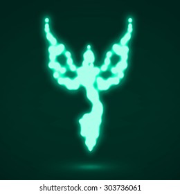 Abstract phoenix. Glowing fire bird. Vector illustration. Eps 10