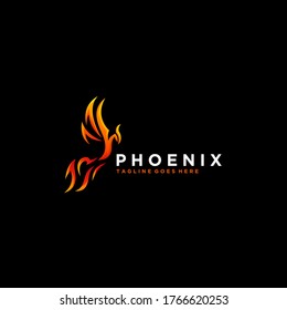 Abstract Phoenix Gradient Colorful Illustration Vector Logo.