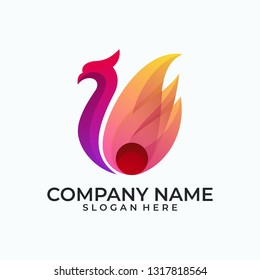 Abstract Phoenix illustration design vector template. Suitable for Creative Industry, Multimedia, entertainment, Educations, Shop, and any related business