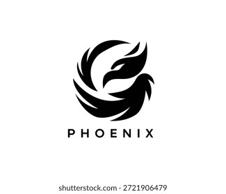 abstraktes Phoenix-Logo, abstrakte kreisförmige Phoenix-Logo-Design-Inspiration