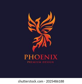 abstract Phoenix logo of mythological bird 