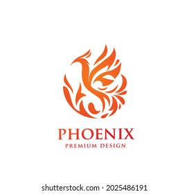 abstract Phoenix logo of mythological bird 