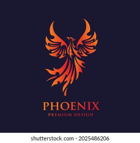 abstract Phoenix logo of mythological bird 