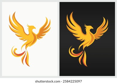 Abstract Phoenix Logo Template, Abstract Phoenix Vector Template	