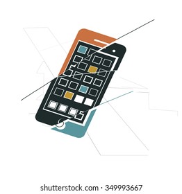 abstract phone ilustration