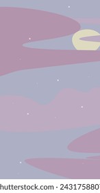 Abstract Phone Wallpaper Instagram Stories Landscape Sky Stars Moon Vector Design