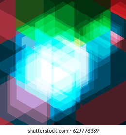 Abstract phosphoric light. Hexagon dazzling geometric concept. Futuristic abstract wallpaper. High quality illustration. Template background. Technology photogenic design. Glowing hexagons wallpaper.