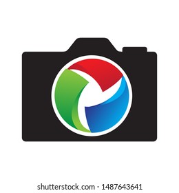 abstract photo camera, vector icon 